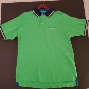 Chaps Ralph Lauren Men's XL Polo Shirt Vintage 90s Color Block Ringer Green Knit